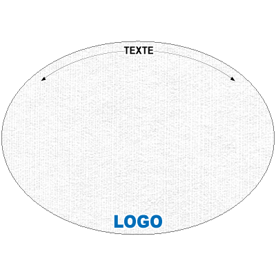 set de table blanc a personnaliser ovale 28 x 39 - logo texte